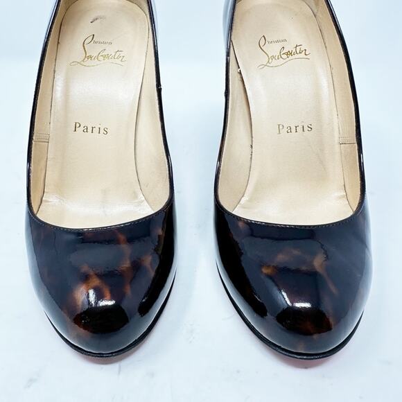 Christian Louboutin Ron Ron Tortoise Patent Leather Pumps Size 37 - Picture 3 of 10
